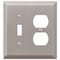 Amerelle Amerelle Century Brushed Nickel 2 gang Stamped Steel Duplex/Toggle Wall Plate 1 pk 163TDBN - alternate 3